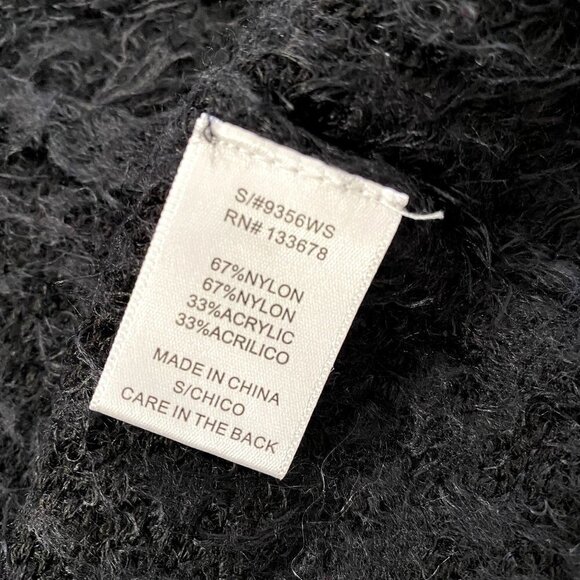 Love Tree | Fuzzy Cardigan Sweater | Dark Blue | Size: Small - Picture 7 of 11